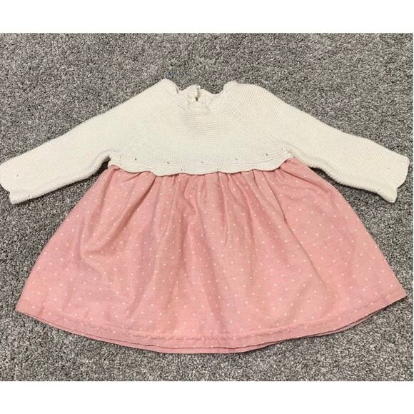 Shabby Chic Baby Girls Crocheted Top and Pink Bottom Dress size 0-3 months - Picture 1 of 4